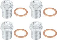 X AUTOHAUX 4 Pcs M18x1.5 Steel Engine Oil Drain Plug Screw with Seal Ring for Volvo XC60 XC90 S90 S7