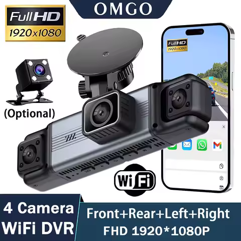 dashcam 4 channels wifi car dvr dashboard cameras for car way back box parking mode 24h front and re