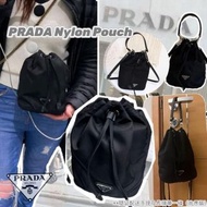 PRADA 三角LOGO尼龍束口萬用包/化妝包