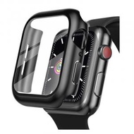 ALOK - AW49B Apple Watch Ultra 49mm蘋果智能手錶保護貼2合1鋼化玻璃保護貼連智能手錶外殼一體化保護膜連保護殼(2個裝) 黑色