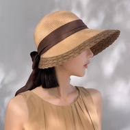 ✨1496 People Collection Straw Hat Sun Hat Outdoor Beach Hat Net Travel Red Sunscreen Basin Hat Summe
