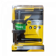 Global House YALE มือจับก้านโยก รุ่นพรีเมี่ยม L9122 US15 ระบบห้องน้ำ ฝาครอบแบบกลม สีดำ รับประกันของเ