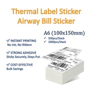 500PCS A6 100x150mm Thermal Paper Label Sticker Airway Bill  Thermal Label Sticker FOLD A6 AWB bill