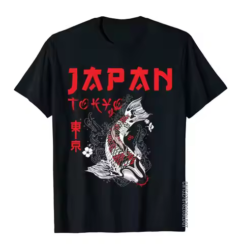 Japanese Fuji Dragon Yakuza Tokyo Koi Fish Customized Tops T Shirt For Men Cotton T Shirts Slim Fit 