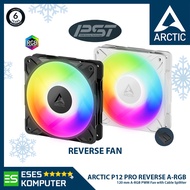ARCTIC P12 PRO REVERSE A-RGB Single Black Fan / White | 120mm 12cm PWM Fan Case