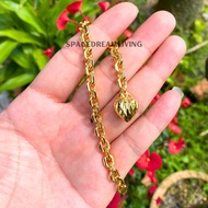 Rantai Tangan Emas Suasa Buah Hati Gold Plated Love Pendent Bracelet