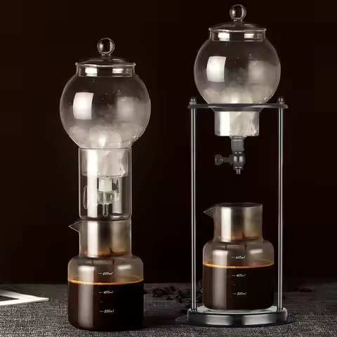 Home Use Ice Coffee Brew Pot Glass 600ml Hand Brew Ice Drip Espresso Glass Pot