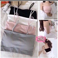 DOUBLE-STRING RIBBED TUBE SHIRT