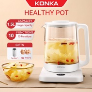 KONKA  [3 Pin Plug] 10 Functions Multifunction Health Pot 1.5L Glass Automatic Electric Kitchen Cook