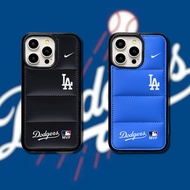 Street Classic LA Dodgers Baseball Down Jacket Silicone Phone Case Suitable for iPhone16promax 15pro