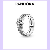 Pandora Pandora sparkles snowflake double ring couple temperament 925 silver advanced