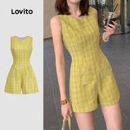 Lovito Boho Jumpsuit Pocket Spring/summer Jumpsuit for Women L149ED352