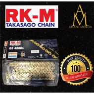 RKM Gold ORING CHAIN 428-132L 🔥OL 🔥super heavy duty,  Y15/ Y15ZR/ EX5/ LC135/ RS150/ RFS150/ VF3I Ra