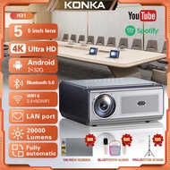 【1-year warranty】KONKA H31 4K Projector with Netflix Auto Focus with Built in Apps Outdoor Movie Pro