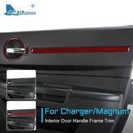 AIRSPEED คาร์บอนไฟเบอร์สำหรับ Dodge Magnum Charger 2008-2010อุปกรณ์เสริมภายในรถประตู Handle กรอบแผงสติกเกอร์