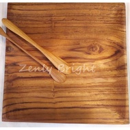 25Cm Square Wooden Plate | Wooden Plate Square 25Cm