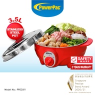 PowerPac Electric Steamboat Hot Pot with Stainless steel inner pot 3.5L (PPEC811)