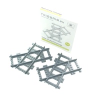 Trixbrix Right 45 deg. Crossings - 2pcs Compatible with Lego City Train Sets 60197 60198 10277 60205