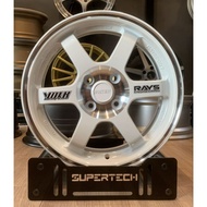 Sport rim 15'' TE37 white center polish 15x6.5 4x100 ET40