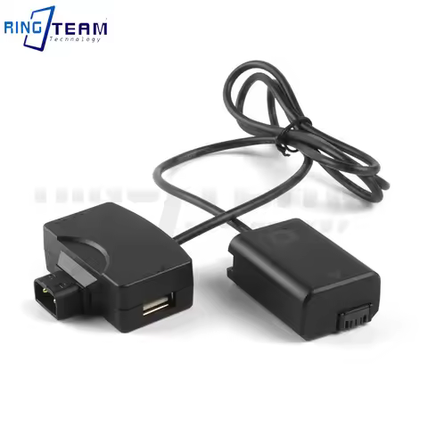 D-Tap to USB Adapter 5V to FW50 Dummy Battery PW20 DC Coupler for Sony NEX F3 5 7 SLT-A33 A55 A35 ZV