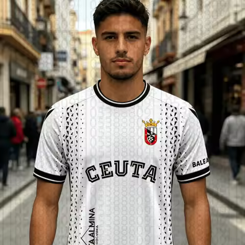 2026 Football Suit AD Ceuta Adult Sports Leisure T-shirt Quick Drying Breathable Soft Comfortable Li