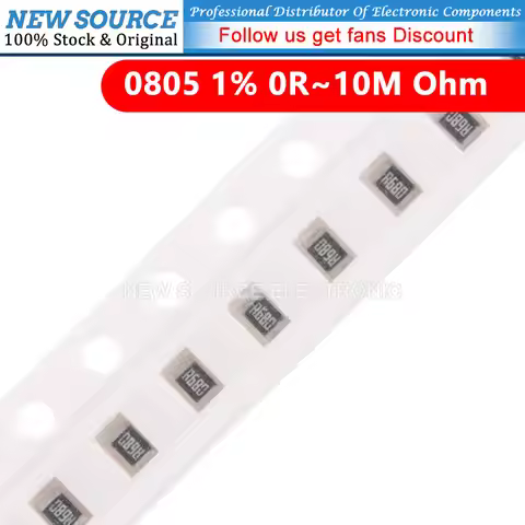 100pcs SMD Resistor 1% 0805 0R ~ 10M 1/8W 0 0.1 1 10 47 R 220 330 Ohm 1K 2.2K 4.7K 10K 100K 1R 10R 1