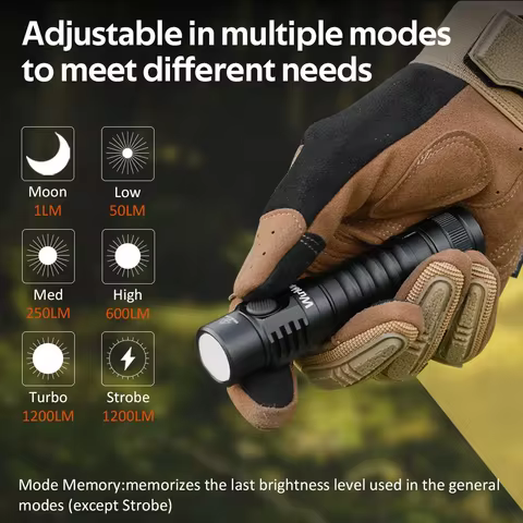 Wurkkos FC11C Led Flashlight Rechargeable High Lumen 1200 Portable Buck Circuit Torch 90 High CRI (5