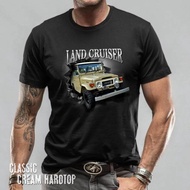 TOYOTA FJ40 T-SHIRT CAR T-Shirt LAND CRUISER Classic Cream Hardtop DISTRO Premium CUSTOM Unit