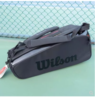 Wilson 69ติดตั้งกระเป๋าเทนนิส federer กระเป๋าเทนนิสสะพายไหล่สำหรับผู้ชายและผู้หญิง