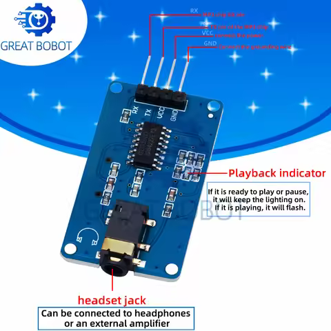 YX6300/YX5300 UART - Controlled Serial MP3 Music Player Modules: Perfect for Arduino, AVR, ARM, PIC 