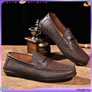THE FLEXX Men's Leather Slip-On Moccasin Shoes -TF7240-HJ1-82-D.TAN