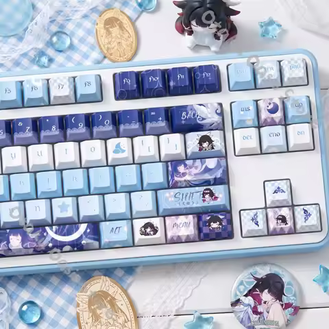 Columbina Damselette Genshin Impact Game Kforce Keyboard Cap 122pcs PBT Keycap Cosplay Computer Orna