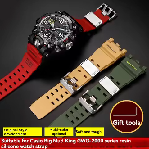 For CASIO G-SHOCK GWG-2000 GWG-2040 Mudmaster Replacement Band Durable Resin Rubber Strap Big Mud Ki
