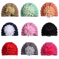 💚Ready Stock💚 Children Baby Turban Hat Headband Crochet Flower Knotted Strechtable Wool Hooded Hair Scarf Kepala Kanak