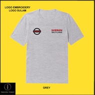 Round Neck T shirt Cotton For Men & Women Logo Embroidery Sulam Nissan Skyline GTR R34 R33 R32 Tunin