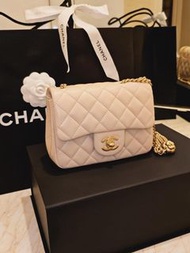 Chanel mini flap 方胖子 山茶花調節扣