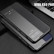 For vivo X80 Pro Clear Flip Leather Phone Case For VIVO X80 X70 Pro Plus X Note View Windows Full Pr