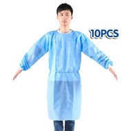 10Pcs Isolation Gown Disposable Non-woven Fabric Isolation Gown For Isolation