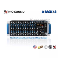 PS Pro Sound A Rack 12, 12 ch -Input Mic/Line Rack Mounted Mixer with Mic Preamp, PEQ, Group Out & 9