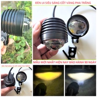 ĐÈN TRỢ SÁNG XE MÁY L4 LED BI CẦU 2 MÀU LOẠI TỐT MẪU MỚI  ĐÈN L4 TRỢ SÁNG XE MÁY CỐT VÀNG PHA TRẮNG 
