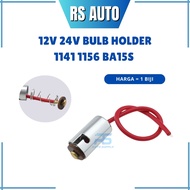 1pc Bulb Holder 1141 1156 BA15S 12V 24V Metal Mentol Kaki 1 kaki (1pc)