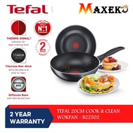 MAXEKO 🕊 Tefal Cook & Clean 20cm/24cm/28cm (with lid)/30cm Wokpan Frypan Cookware Periuk Pot Pan Wok