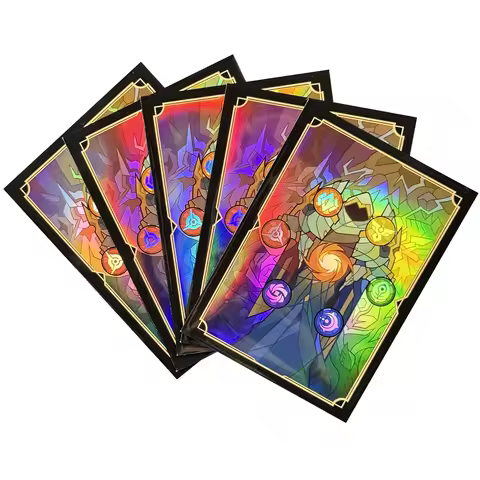 60PCS Foil Card Sleeves Holographic Customized Protectors Standard Size Card Pockets Table Game Prot
