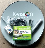 K-Vision Satellite Receiver lengkap Dish Parabola Offset 60cm & LNB & Kabel 15 Yard Gratis MNC Group