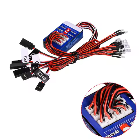 Rc 12 LED Lighting System Kit Smart Simulation Lights 1/10 Drift On Road RC Car Yokomo Tamiya Hop-up