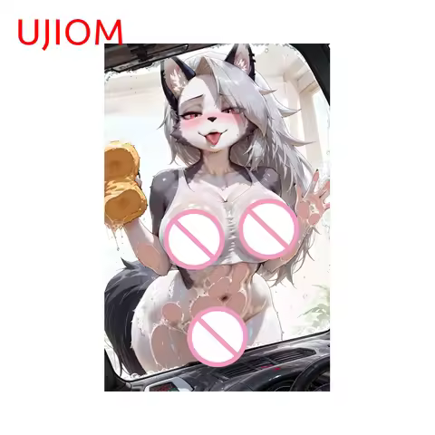 UJIOM Hentai Loona Chest Glass Wall Sticker Helluva Boss Items Room Decor Poster Waterproof Decal Su