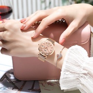 ↂ DOM Ladies luxury leisure exquisite rose gold watch women's top waterproof quartz watch fine steel women's watch