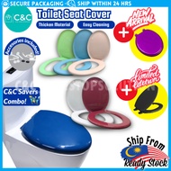 C&amp;C 7Colors Toilet Seat Cover With Screw Plastik Toilet Bowl Seat Cover O Shape Jamban Duduk Penutup Tandas Duduk 廁所板