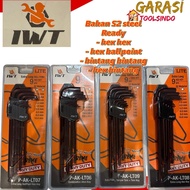 L key set 9 pcs S2 STEEL IWT JAPAN hex key l star key l key l ballpoint key l combination key