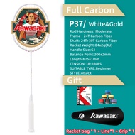 Kawasaki Badminton Racket PASSION P37/P38 18-30LBS Carbon Fiber For Beginner Attack Or Speed Outdoor